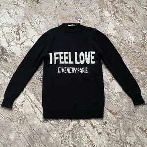 Givenchy
I Feel Love Graphic Sweater, Black